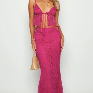 Beginning Boutique Alexia Fuschia Top & Skirt Set